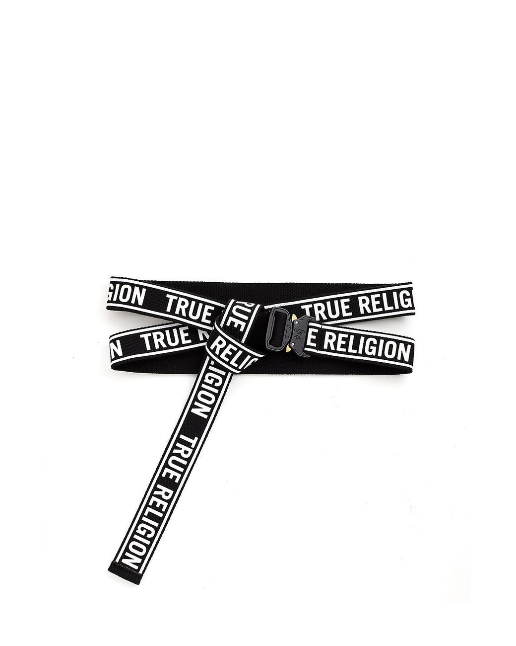 True Religion Canvas Logo Belt in Black for Men | Lyst