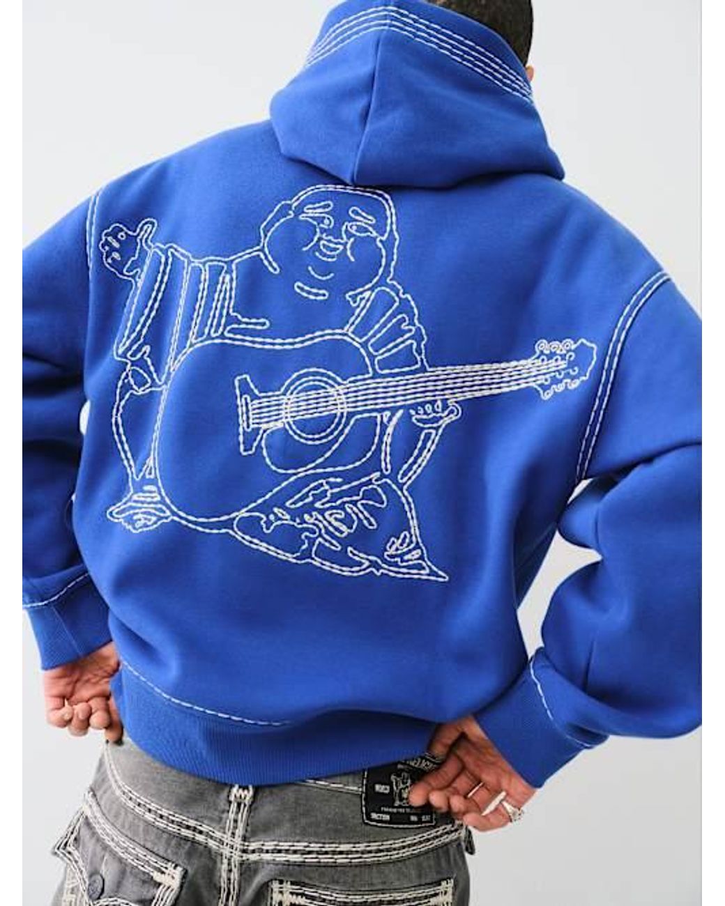 TRUE RELIGION Super Qt Buddha Hoodie in Blue for Men | Lyst