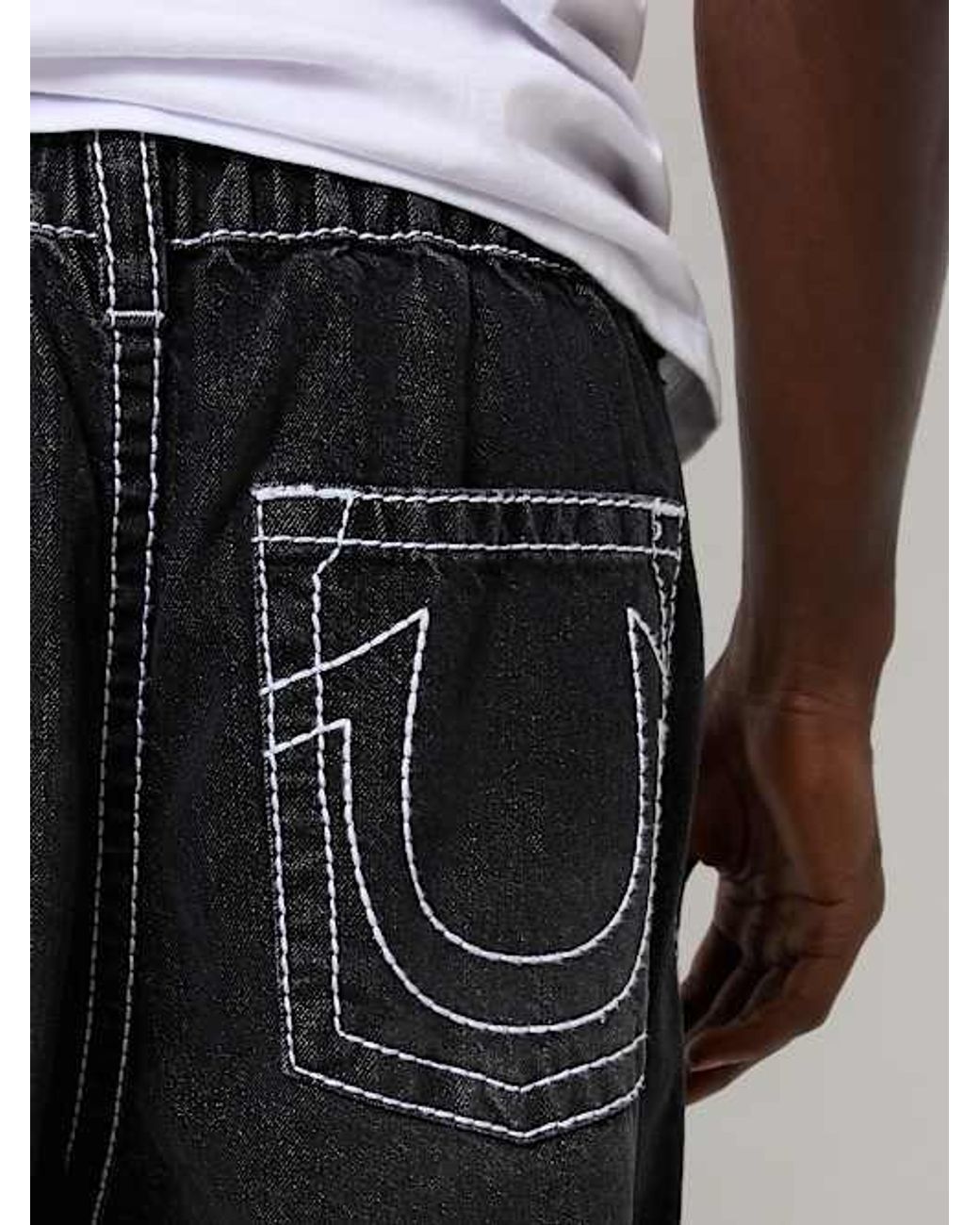 TRUE RELIGION Vinny Ultra Baggy Jogger Jean in Black | Lyst