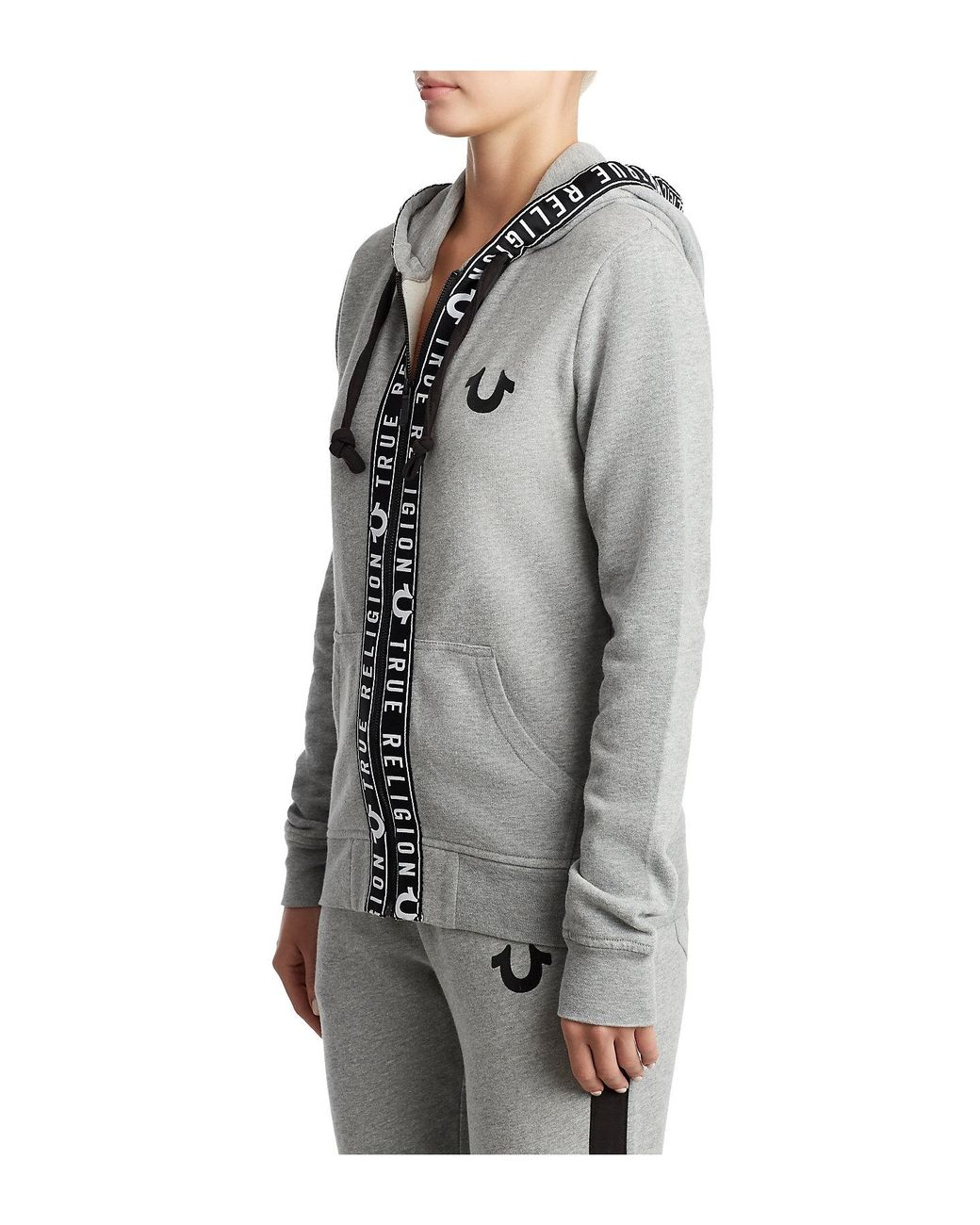 True religion tape zip up hoodie hotsell