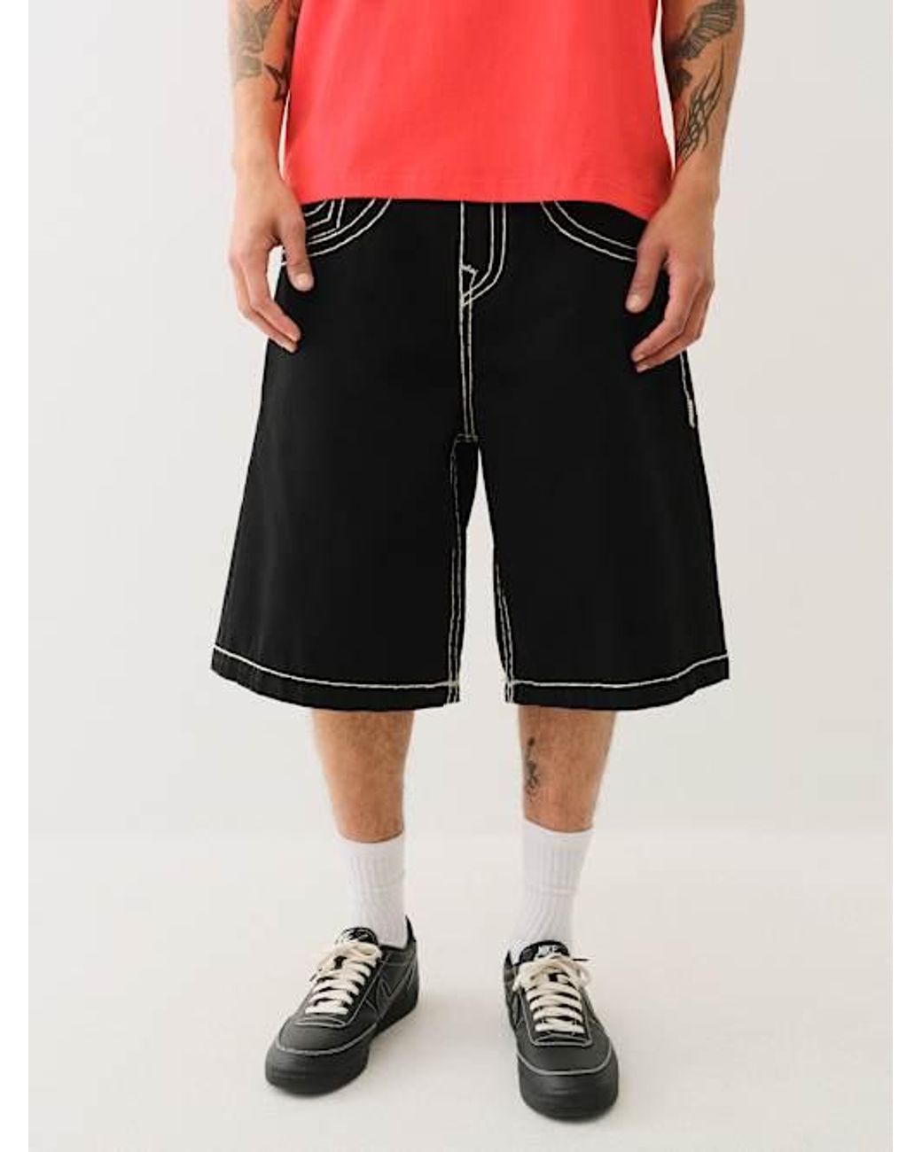 TRUE RELIGION Mikey Super T Xl Pocket Baggy Af Short in Black | Lyst