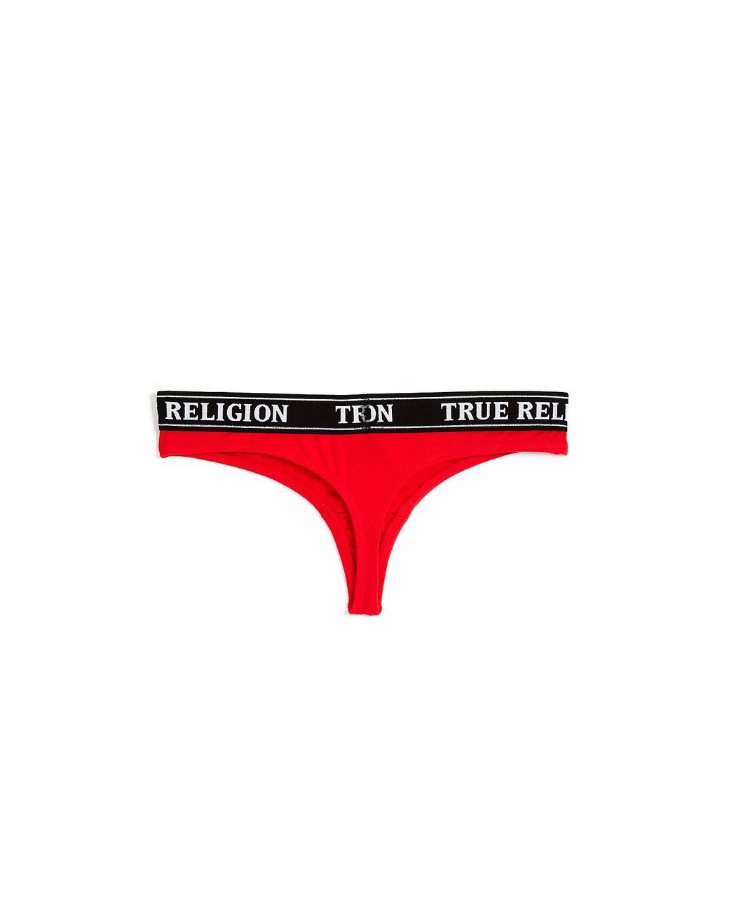 True Religion Logo Thong in Red | Lyst