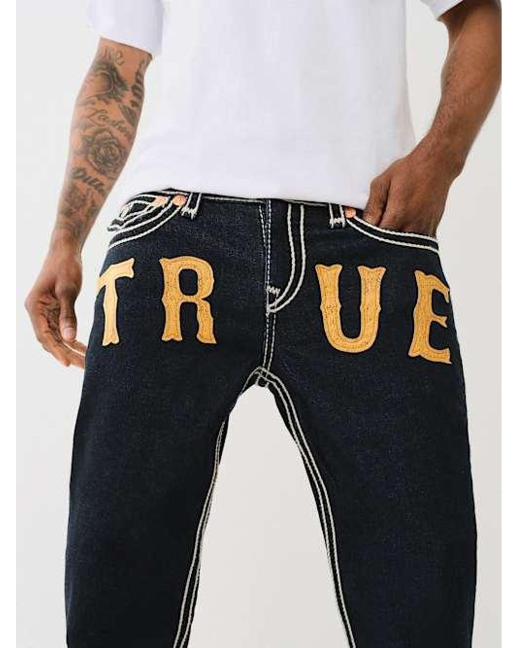 True Religion Ricky Rope Stitch Western Straight Jean in