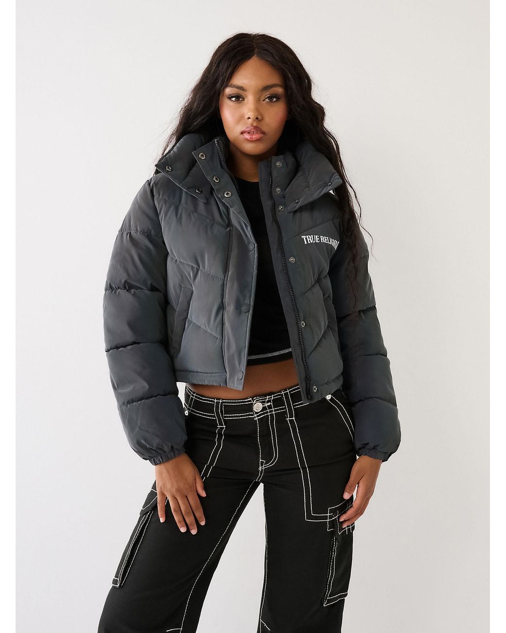 Reflective jacket deals cropped