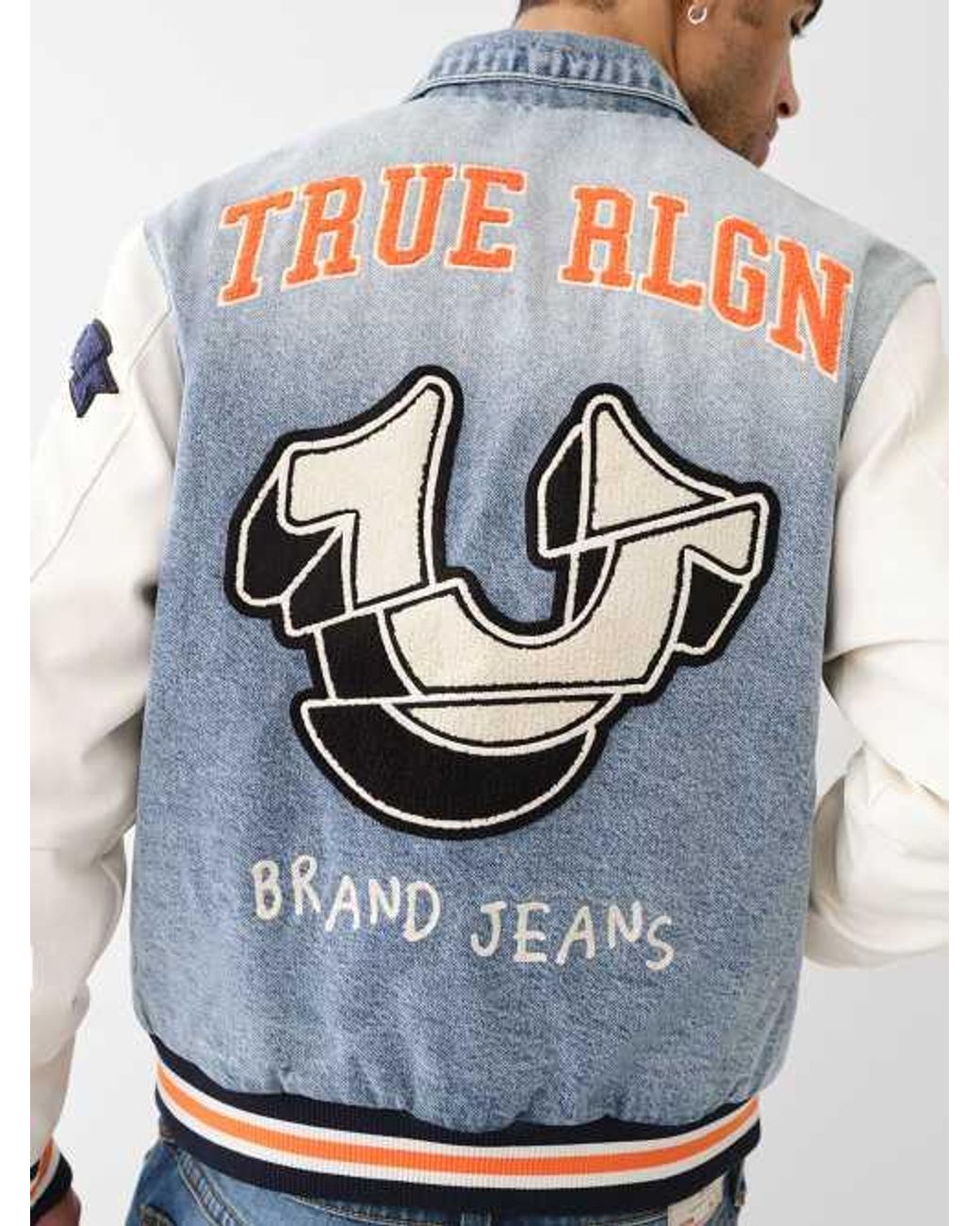 True Religion Jimmy Denim Varsity Jacket in Gray for Men | Lyst True Religion Jimmy Denim Varsity Jacket in Gray for Men | Lyst