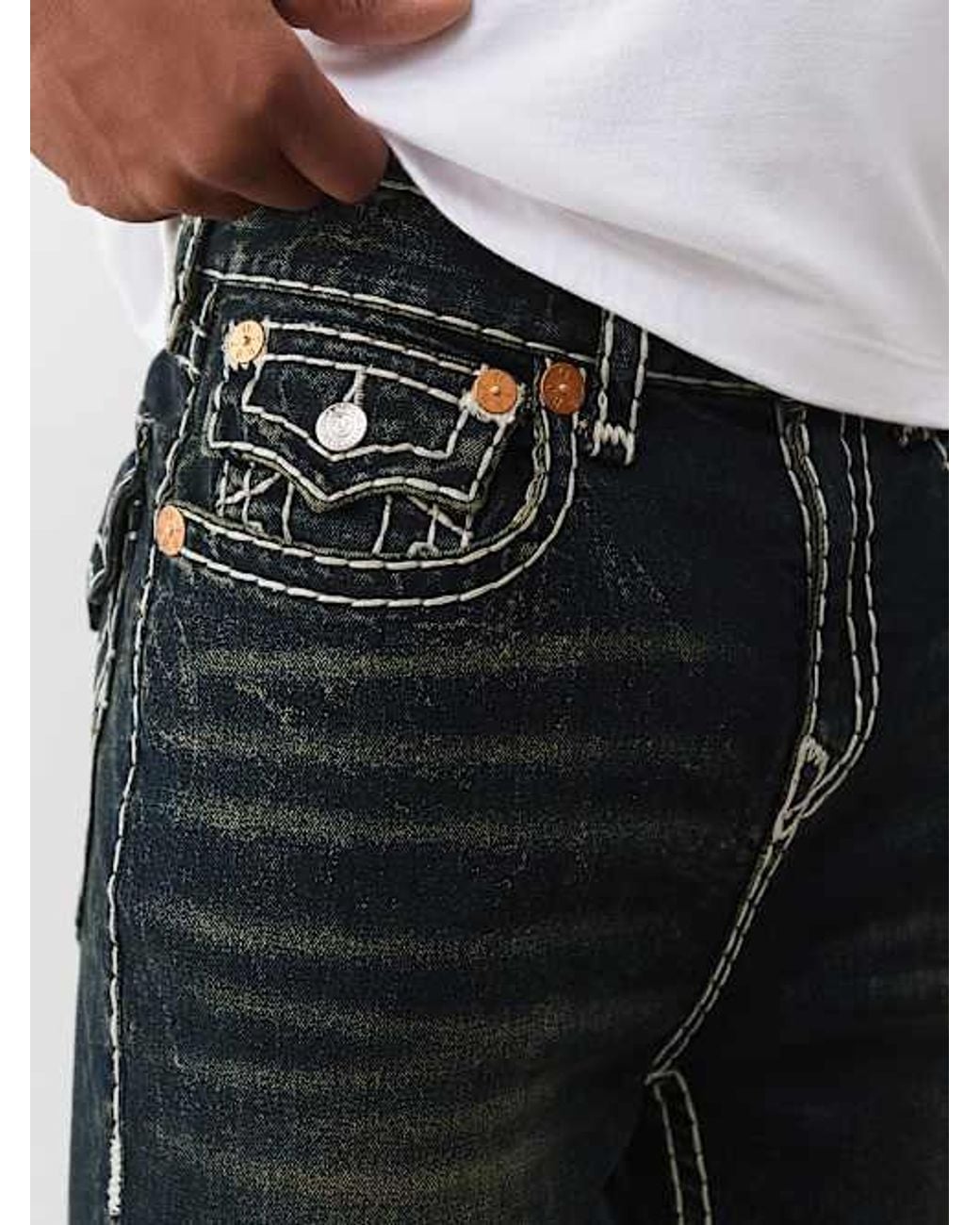 TRUE RELIGION Super T Exaggerated Flare Jean in Black for Men | Lyst