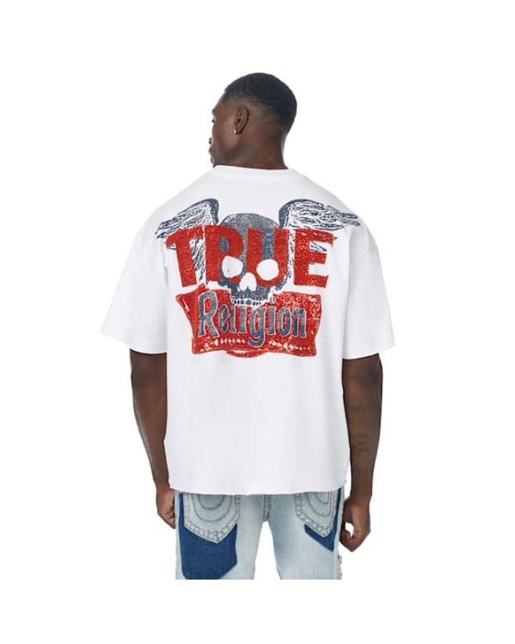 TRUE RELIGION Skull Heavyweight Oversized T-shirt in Red for Men | Lyst