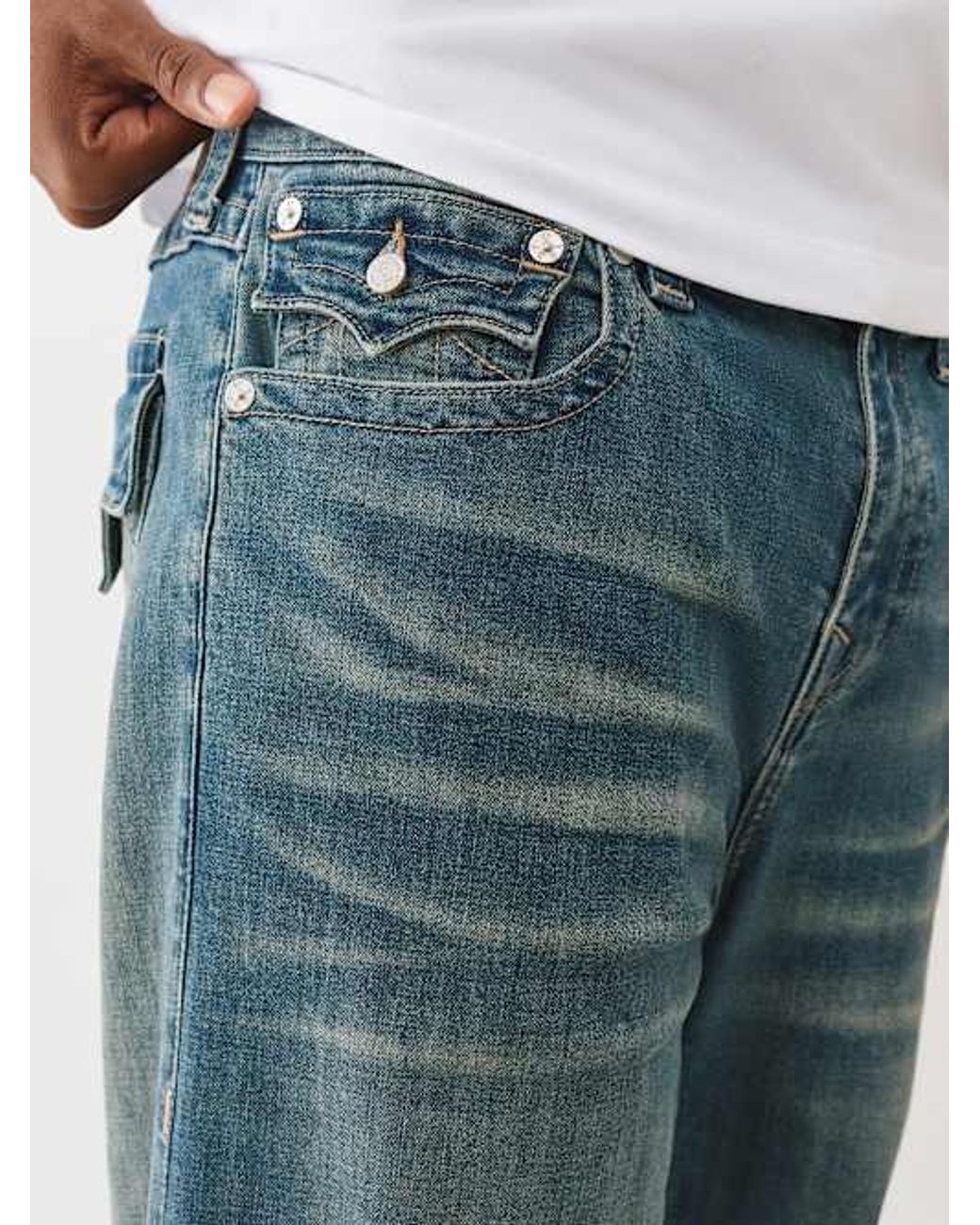 True Religion Blue Vinny Flap Ultra Baggy Jean 34" for men