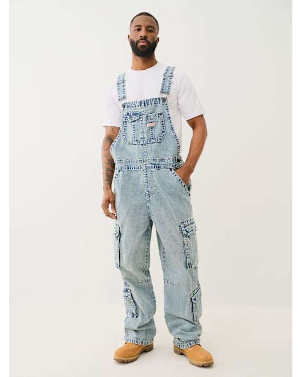 TRUE RELIGION Cargo Big T Overall in Blue for Men | Lyst
