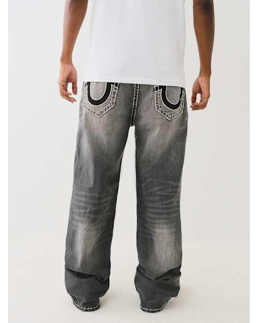 TRUE RELIGION Vinny Super T Flap Jean Ultra Baggy Jean in Gray | Lyst