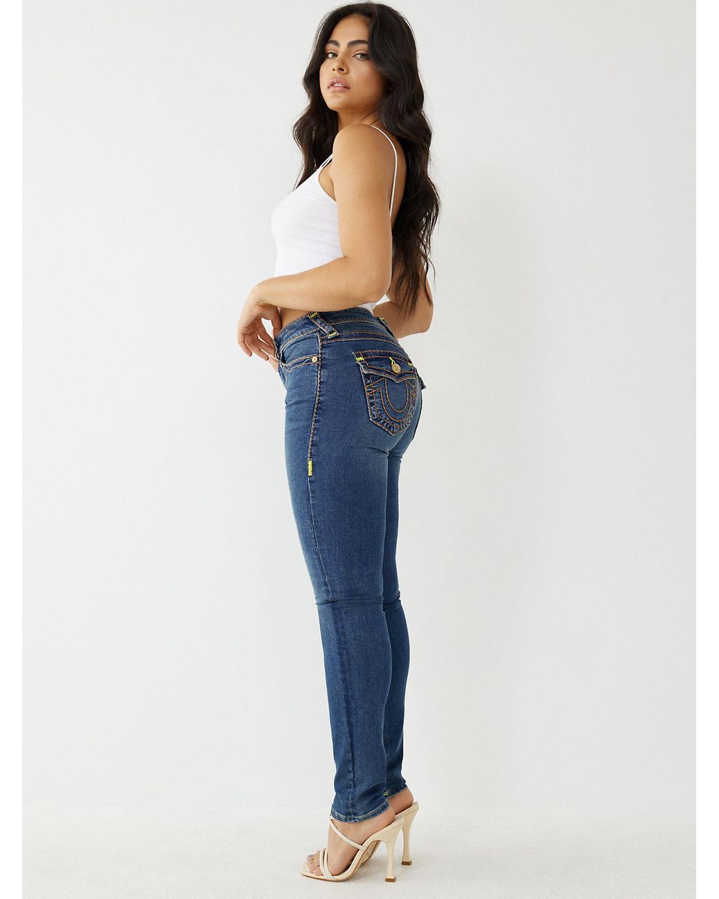 True Religion Stella Super T Stitch Skinny Jean in Blue | Lyst