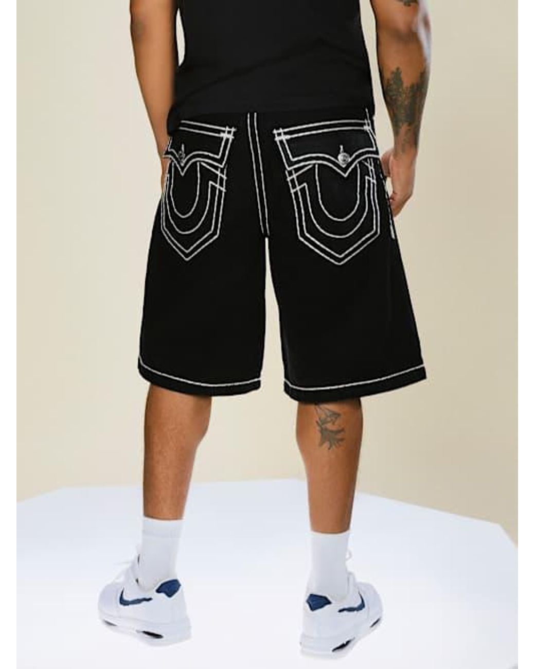 TRUE RELIGION Mikey Super T Xl Pocket Baggy Af Short in Black | Lyst