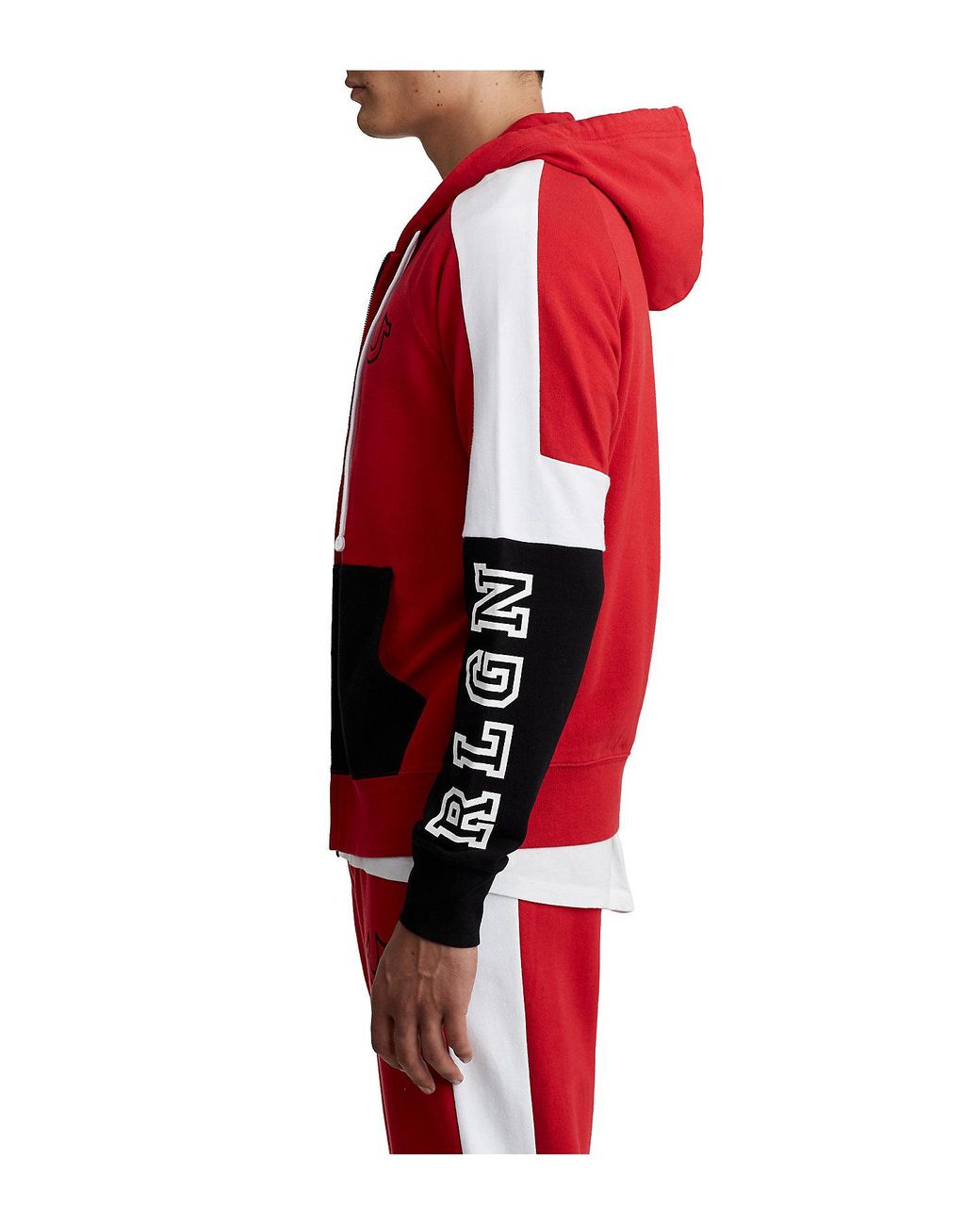 Red and white on sale true religion hoodie