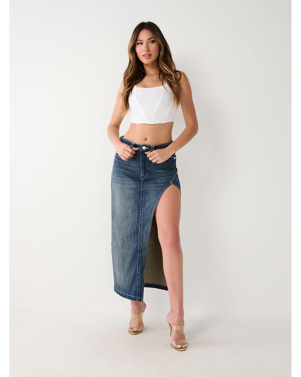 Long denim 2025 skirt religion