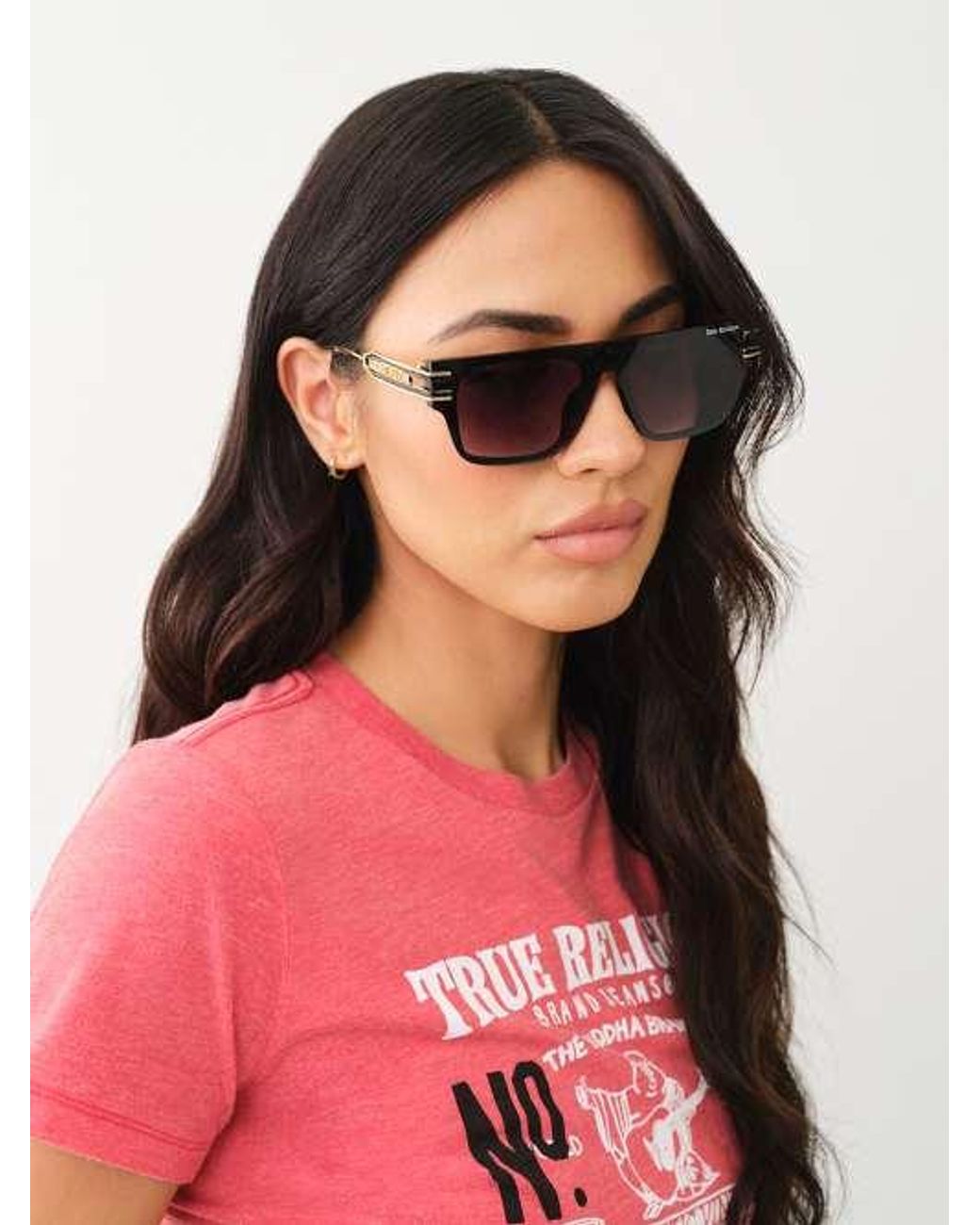 TRUE RELIGION ★【サングラス】FLAT TOP SHIELD SUNGLASSES True Religion True Rlgn Flat Top Sunglasses in Red | Lyst