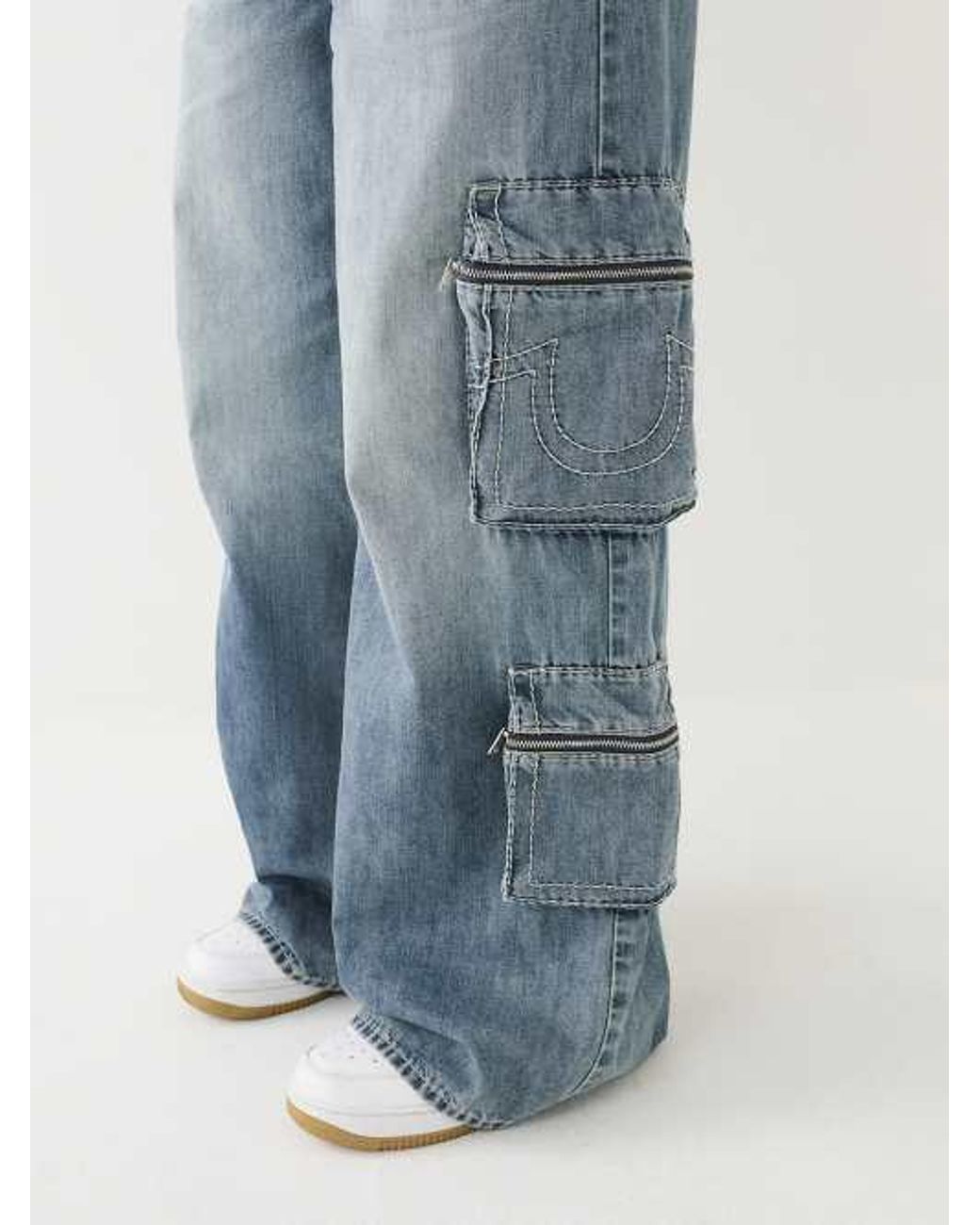 True Religion Jessie Big T Super Baggy Cargo Jean in Blue | Lyst