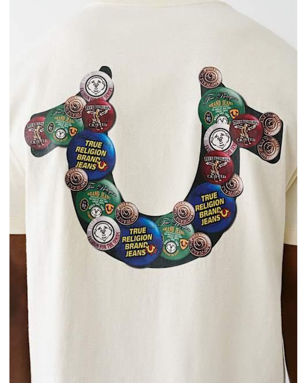 TRUE RELIGION Logo Pins Heavyweight T-shirt in White for Men TRUE RELIGION Logo Pins Heavyweight T-shirt in White for Men