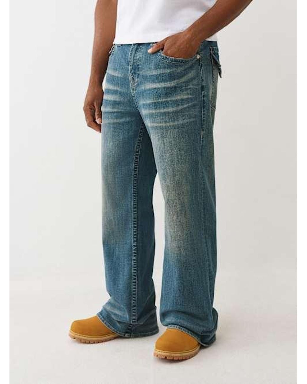 True Religion Blue Vinny Flap Ultra Baggy Jean 34" for men