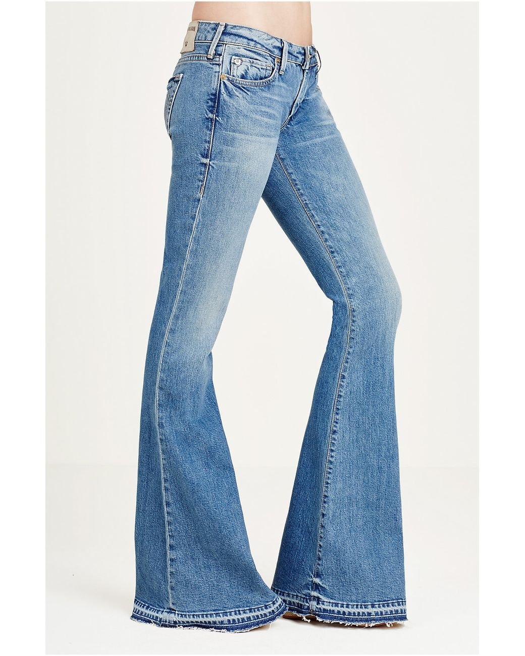 low rise bell bottom jeans