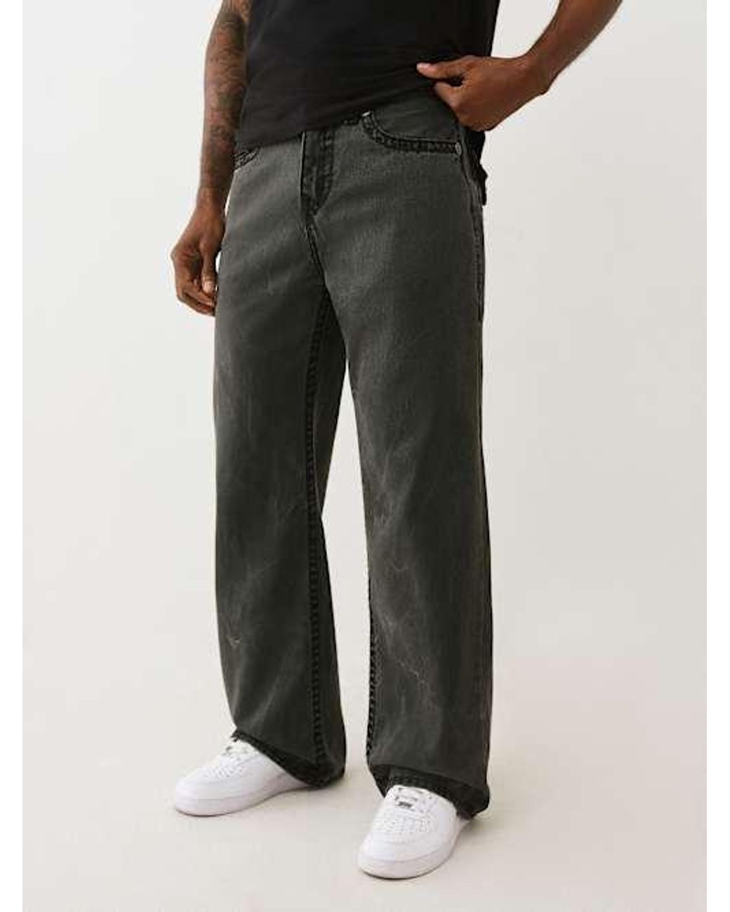 True Religion Black Vinny Super T Ultra Baggy Jean 34" for men