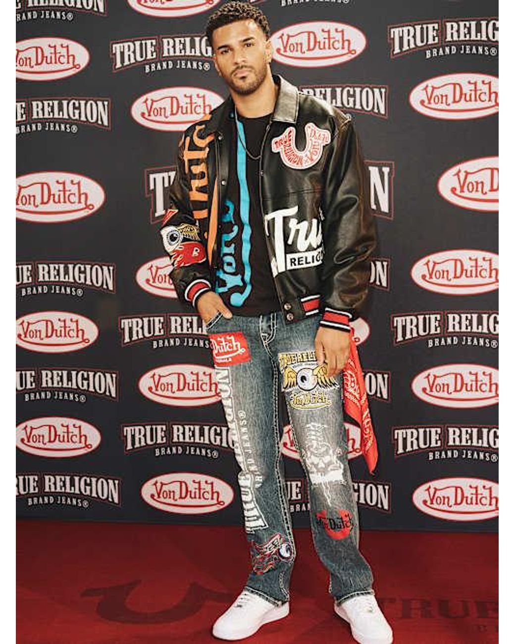 TRUE RELIGION X Von Dutch Ricky Super T Straight Jean in Black for