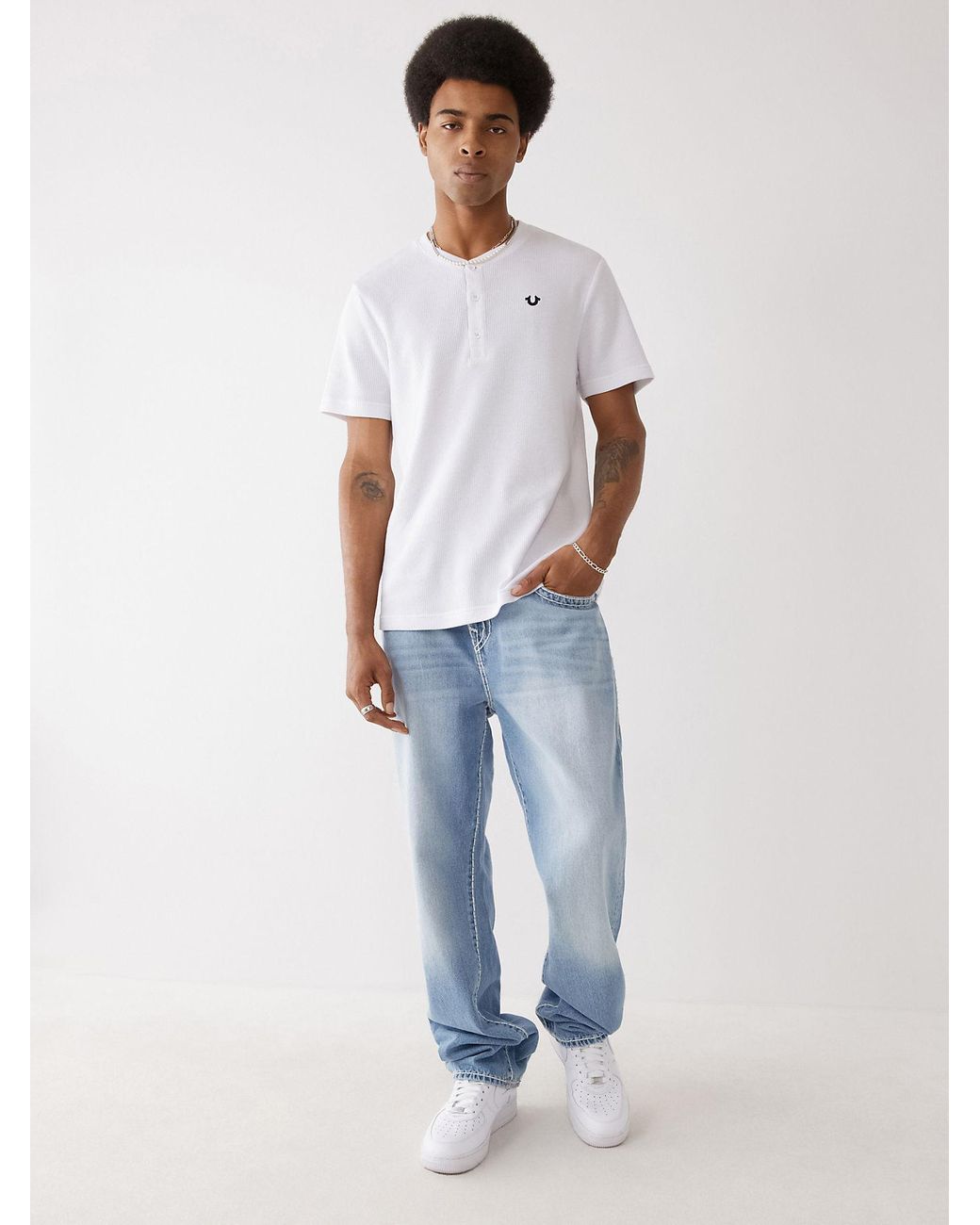 True Religion Men's Blue Bobby Super T Relaxed Jean 32