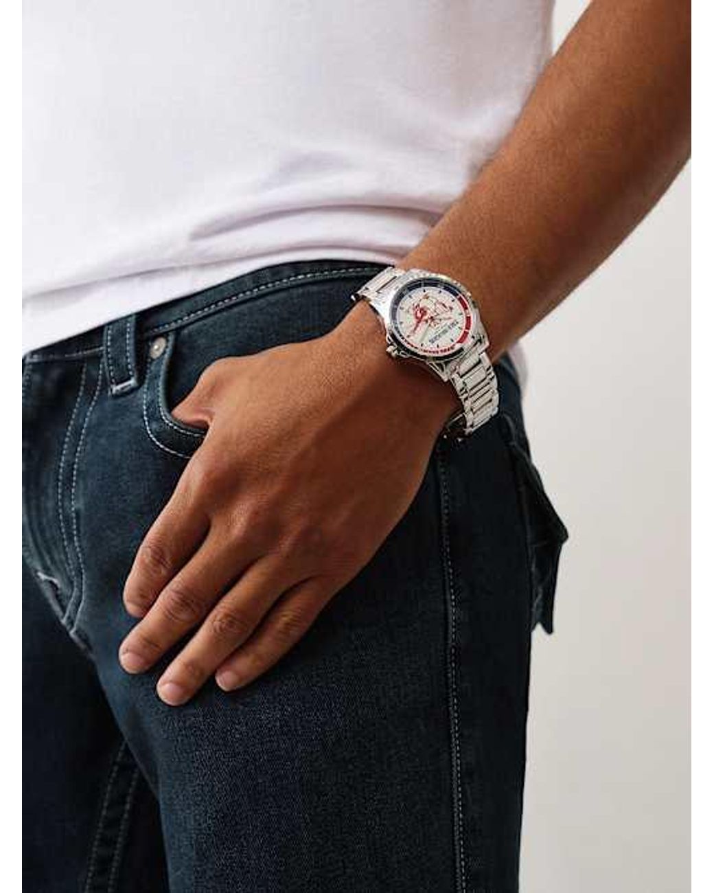 TRUE RELIGION Buddha Watch in White for Men | Lyst