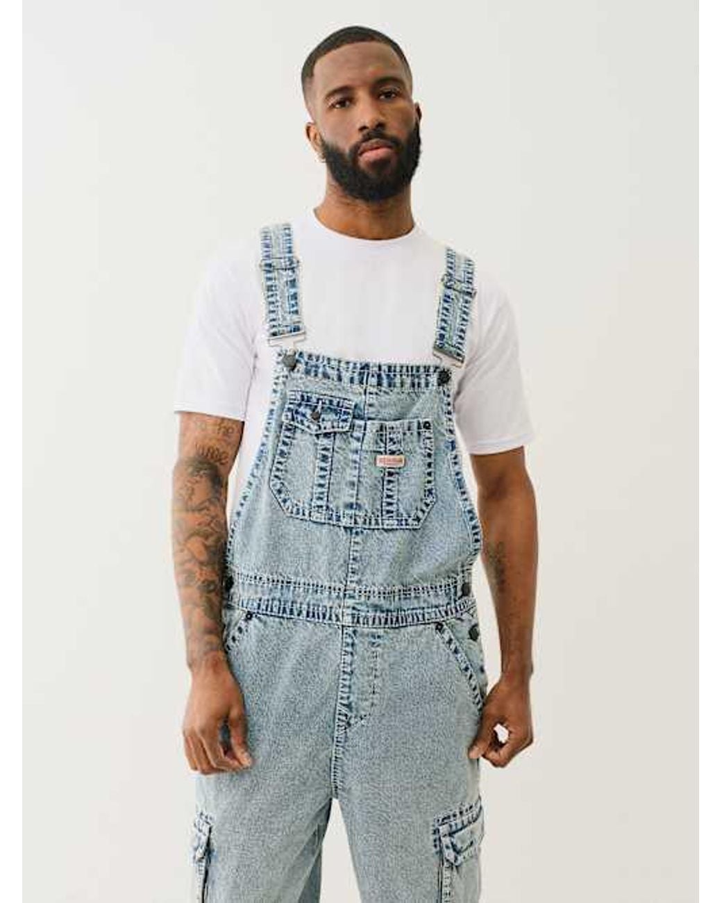 TRUE RELIGION Cargo Big T Overall in Blue for Men | Lyst