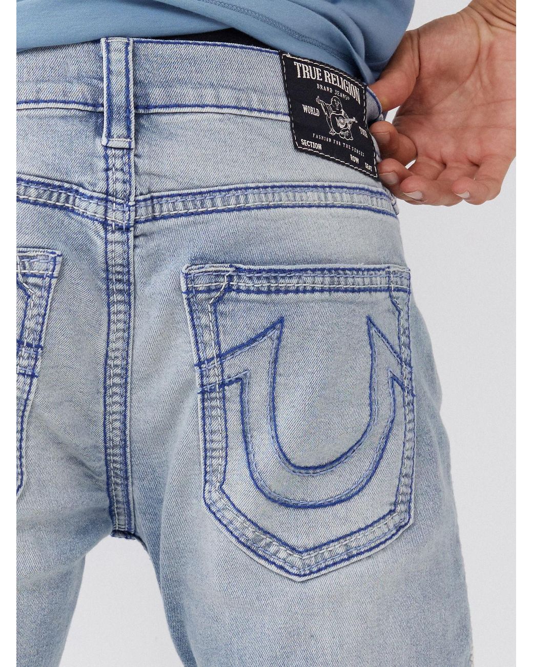 True Religion Rocco Qt Big T Stitch Skinny Jean in Blue for Men | Lyst