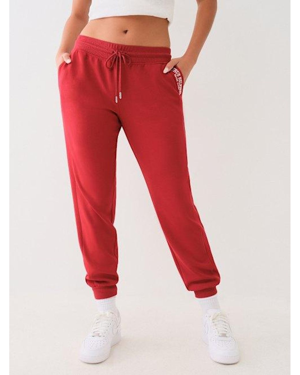 True Religion Red Logo Track Jogger