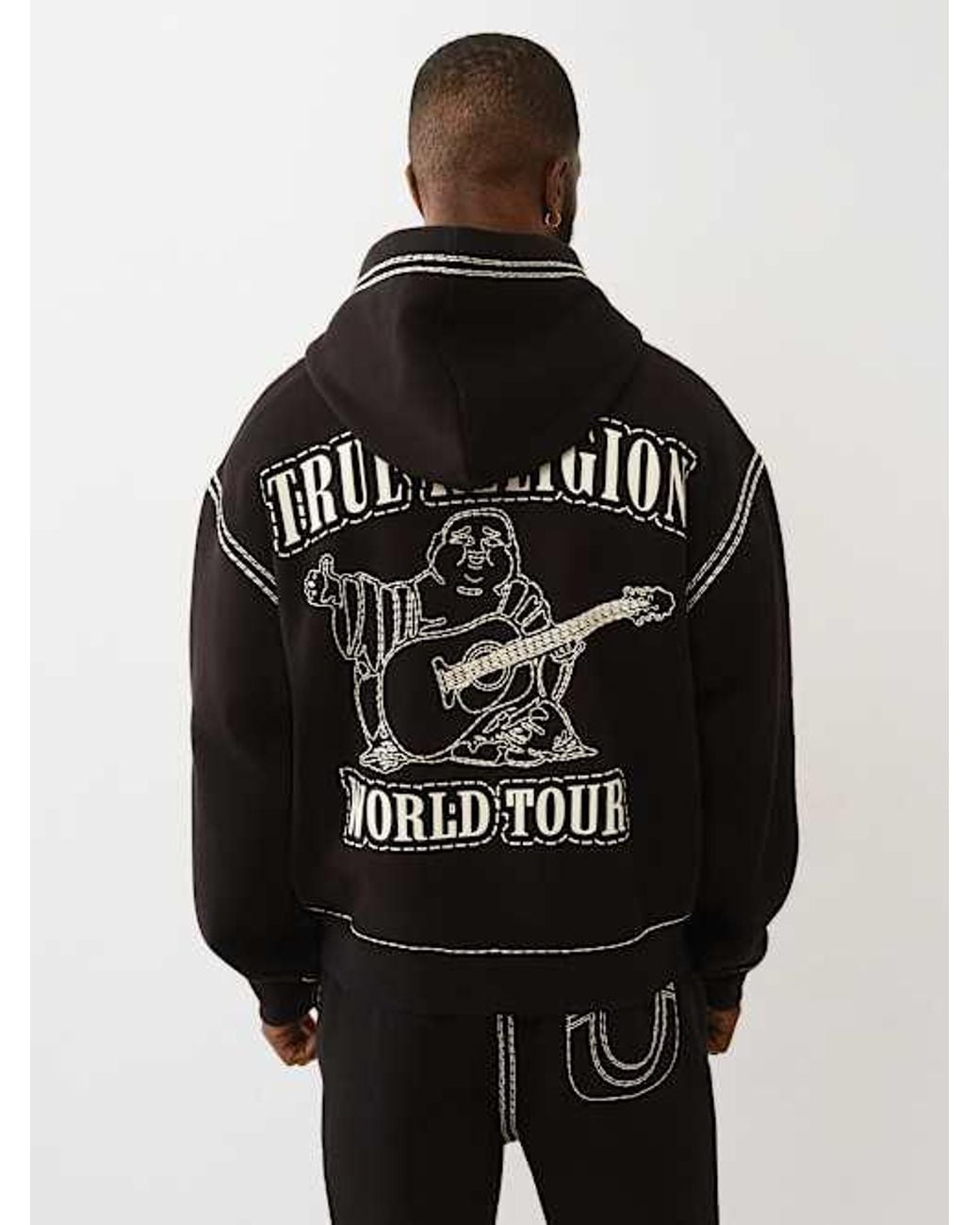 TRUE RELIGION SUPER QT ジップパーカー DADA True Religion Super QT Hoodie - Men's Sweatshirts in Jet Black