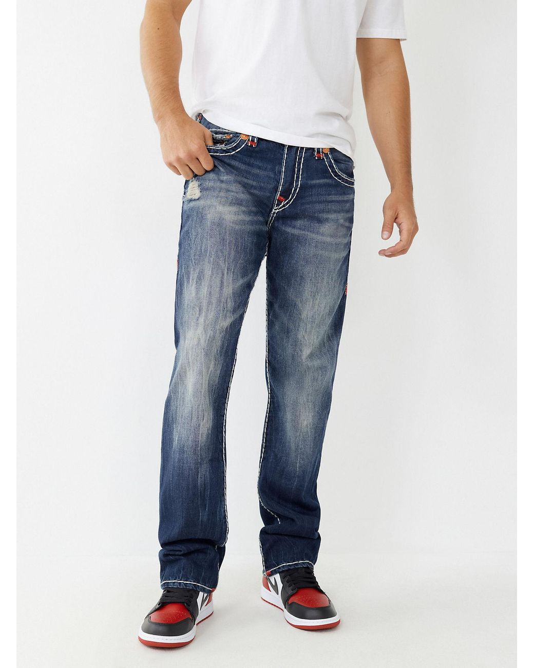 TRUE RELIGION Ricky Vintage Super T Straight Jean in Blue for Men