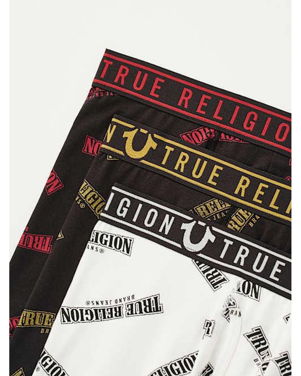 TRUE RELIGION 3-pack Logo Boxer Briefs in White for Men | Lyst