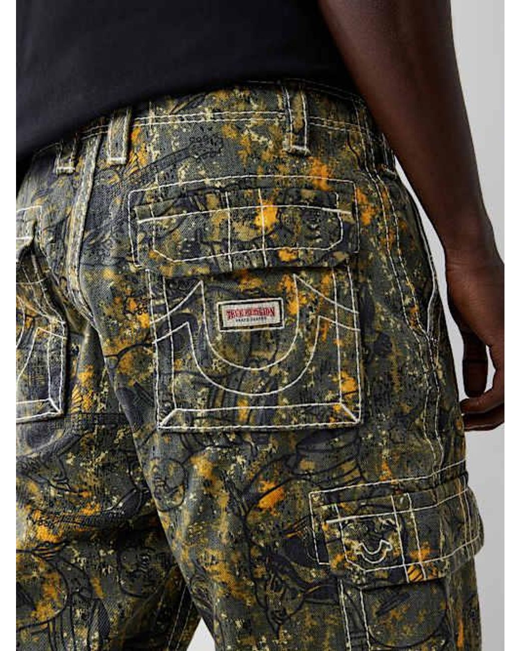 関税込み♪【TRUE RELIGION】BIG T BUDDHA CAMO ロゴ★パーカー BIG T WARPED PUFF PRINT LOGO ZIP HOODIE | True Religion