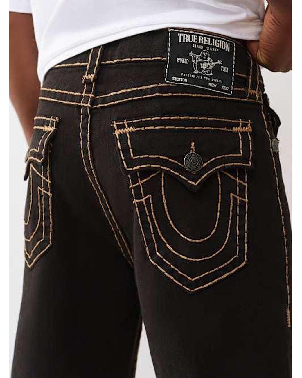 TRUE RELIGION Vinny Super T Leopard Baggy Jean in Black for Men | Lyst