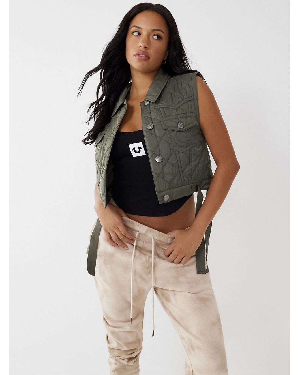 True Religion Quilted Jimmy Vest | Lyst