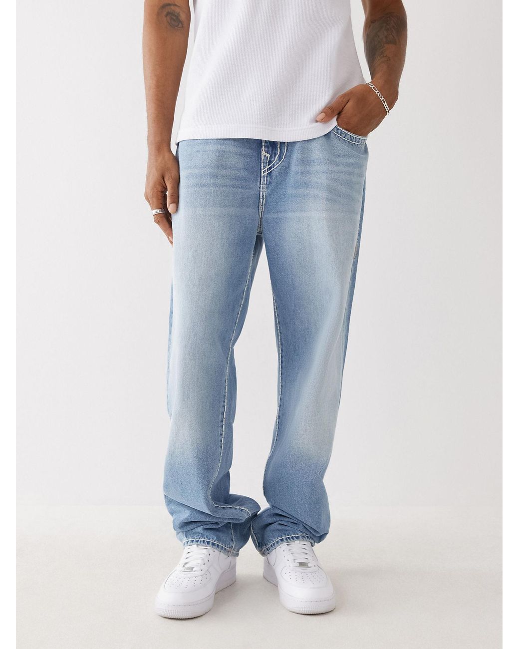 True Religion Men's Blue Bobby Super T Relaxed Jean 32
