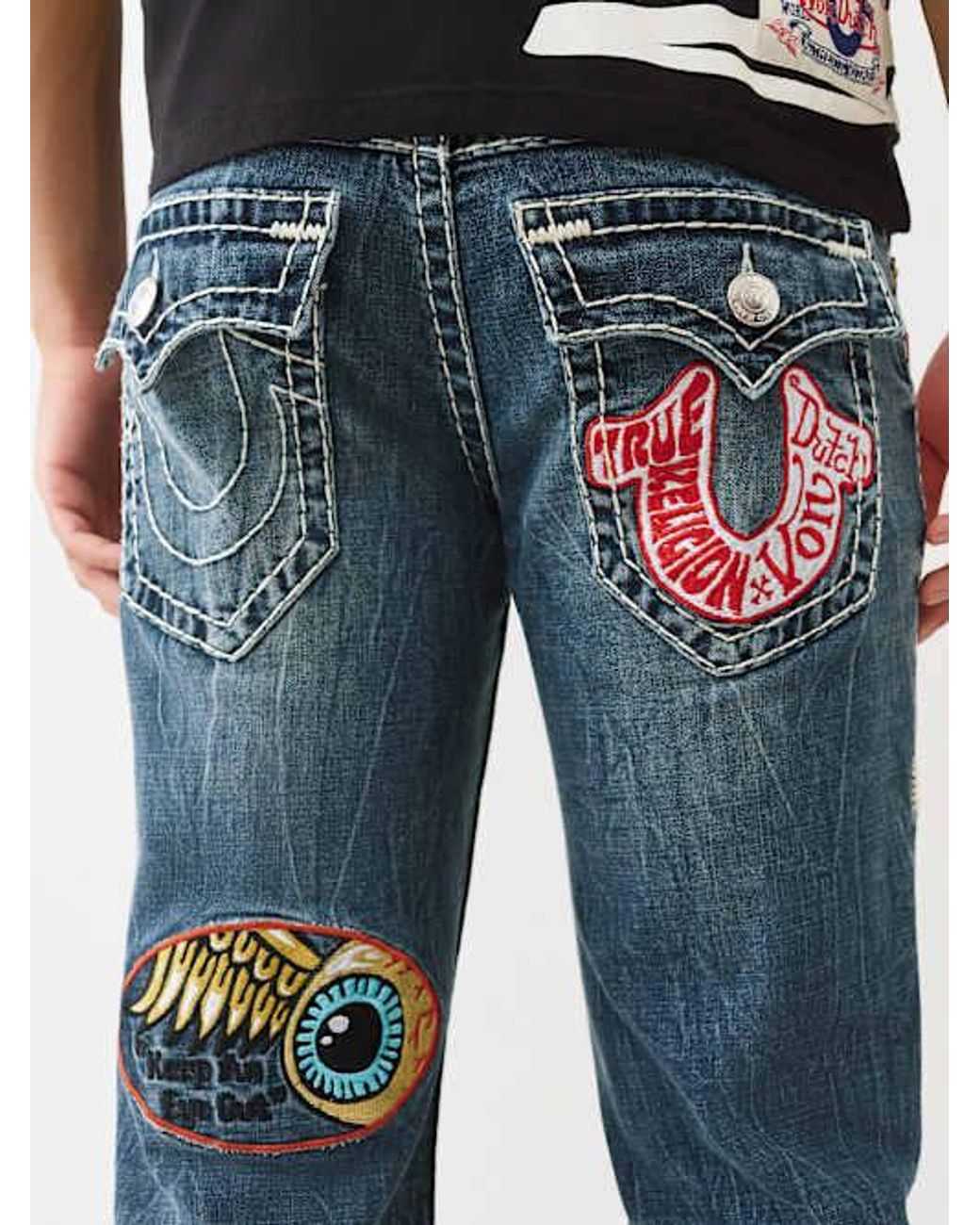 TRUE RELIGION X Von Dutch Ricky Super T Straight Jean in Black for