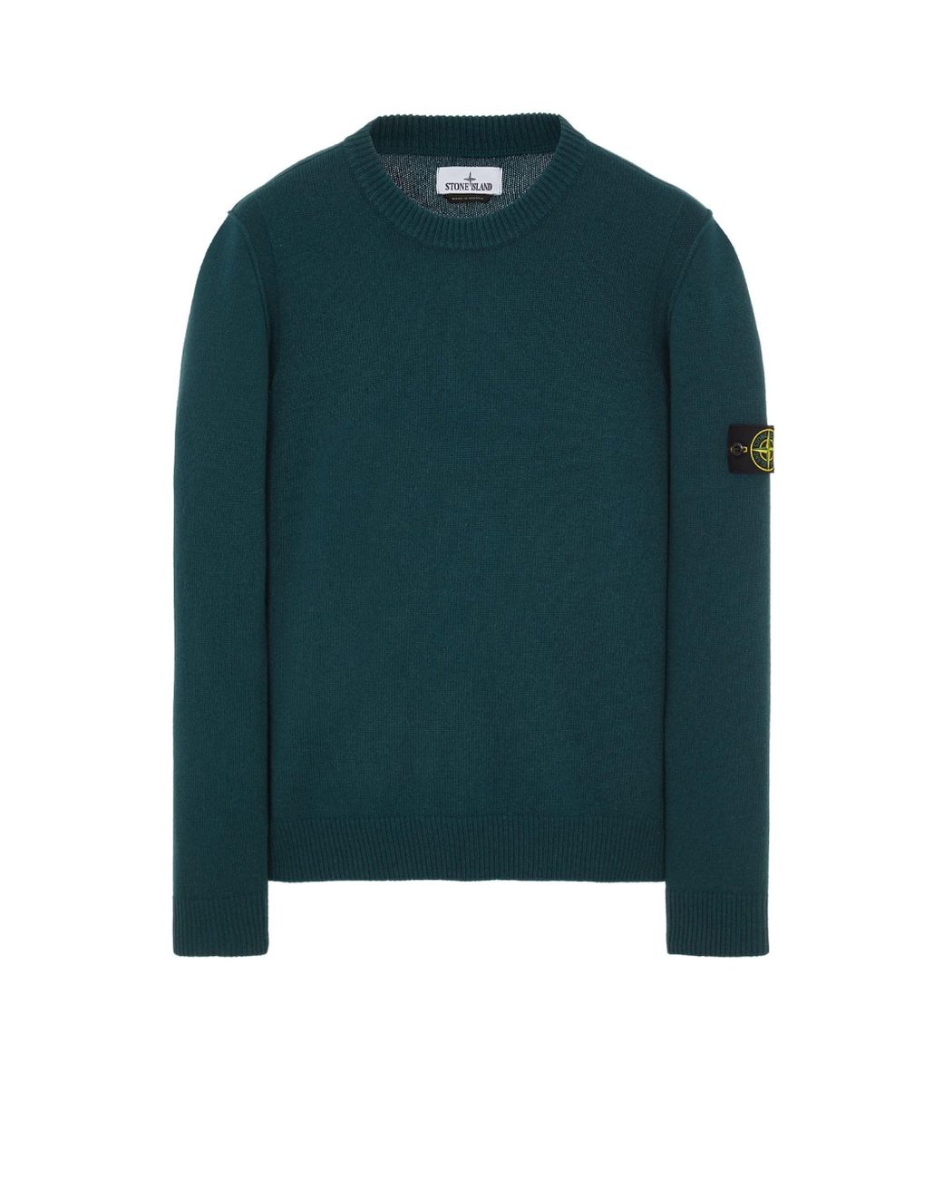 Stone Island Petrol Stretch Wool Sweater in Green for Men | Lyst
