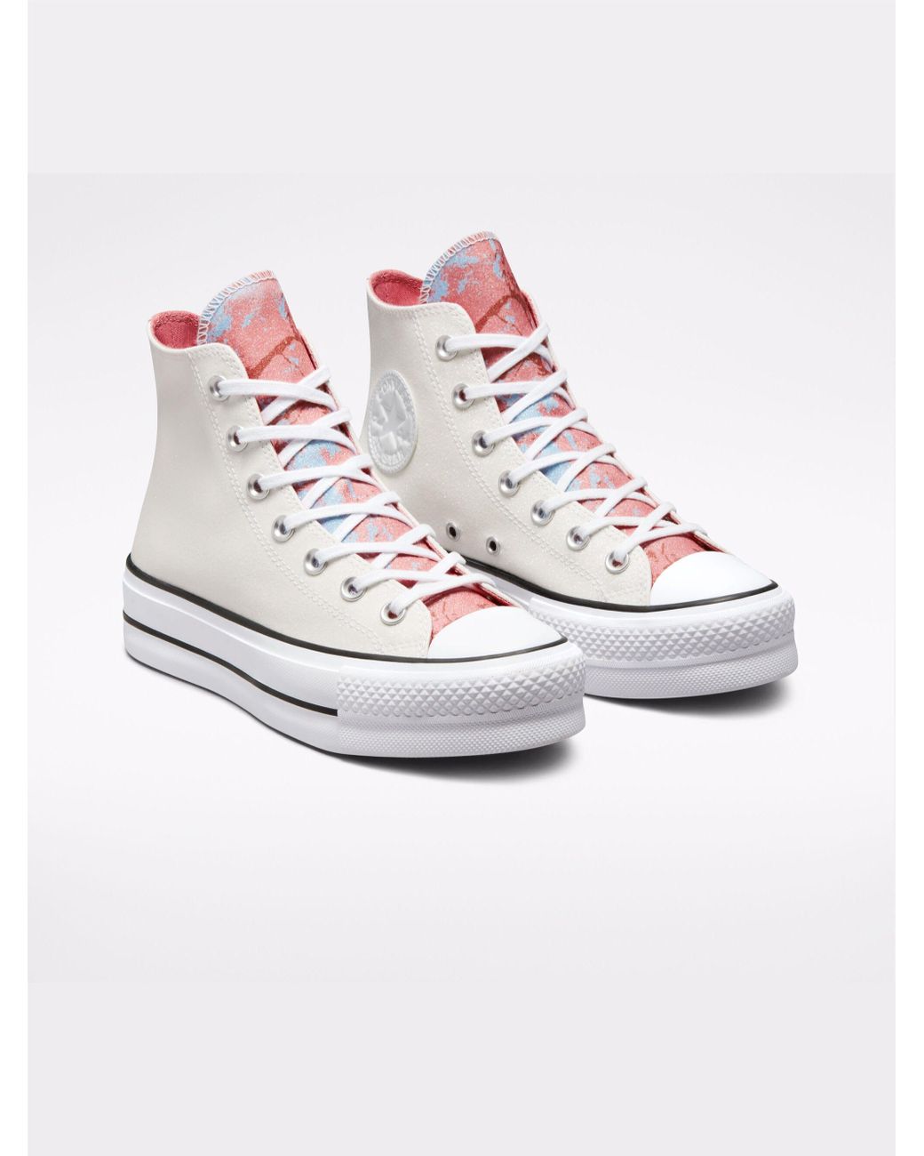 Converse Sneakers Alte Platform Glitter White Pink | Lyst