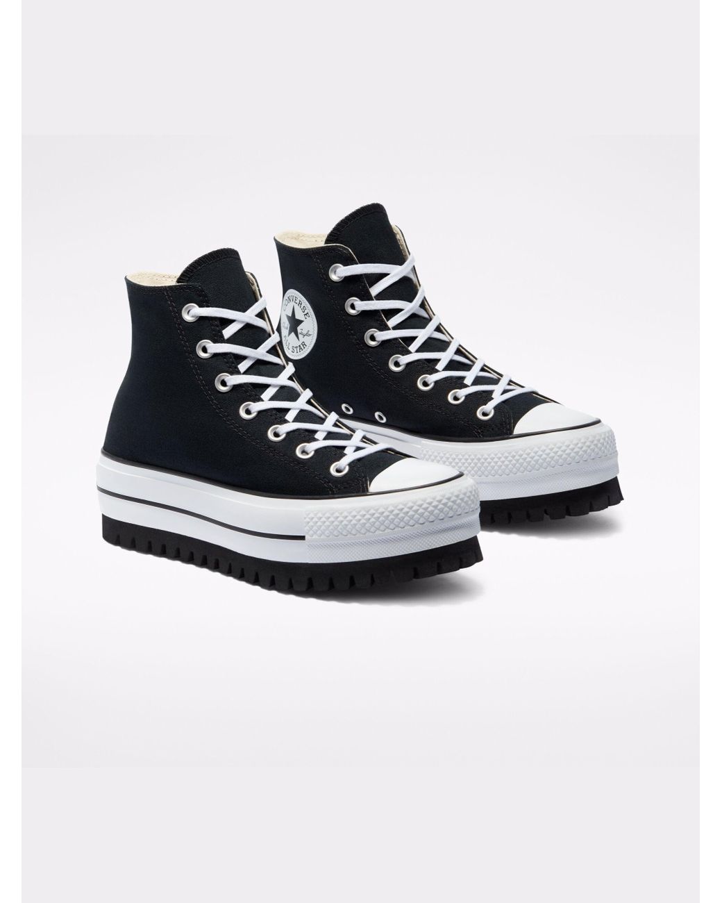 Converse Canvas Sneakers With Black Grooved Sole | Lyst