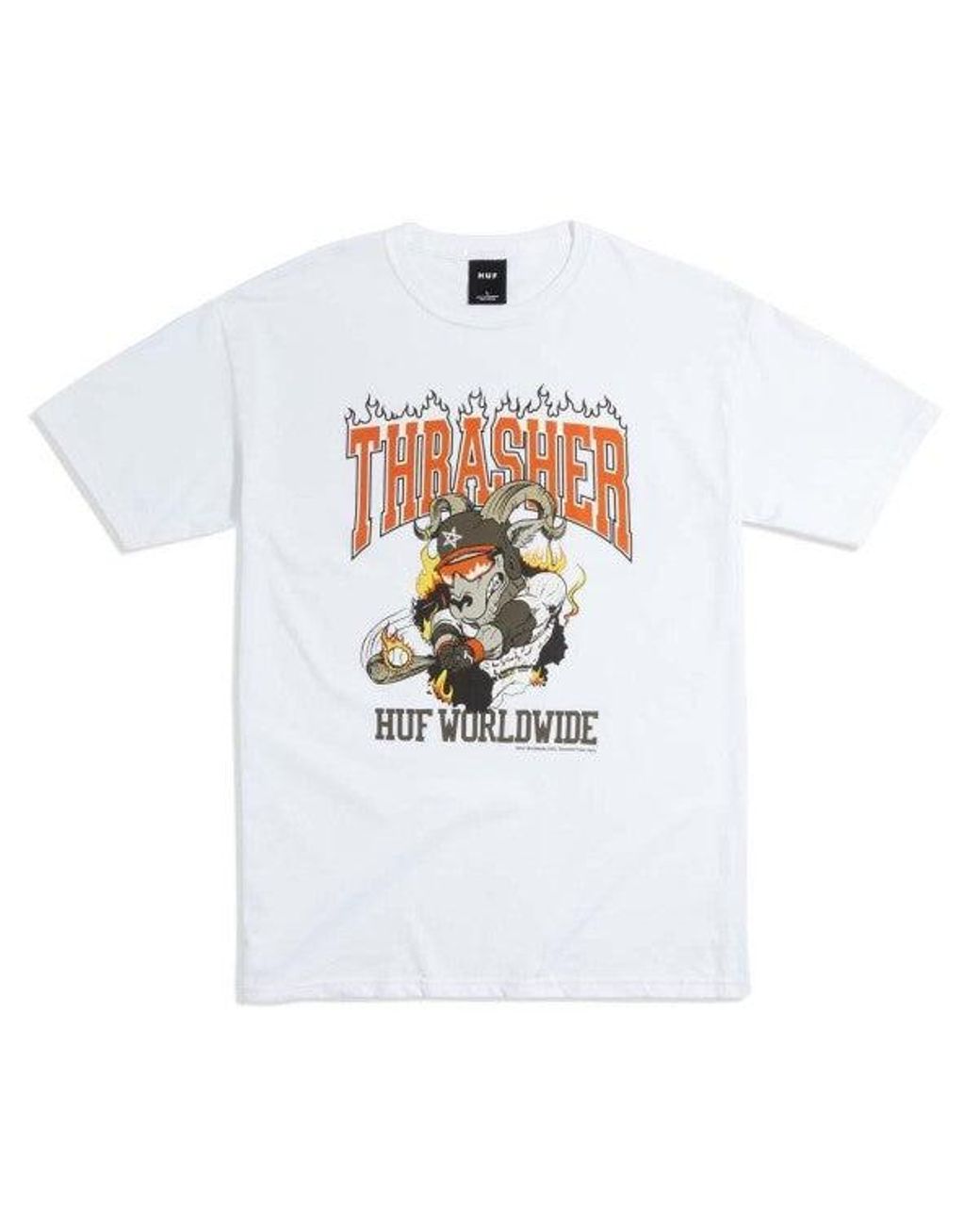 Huf Cotton X Thrasher Magazine Rincon T-shirt in White for Men | Lyst