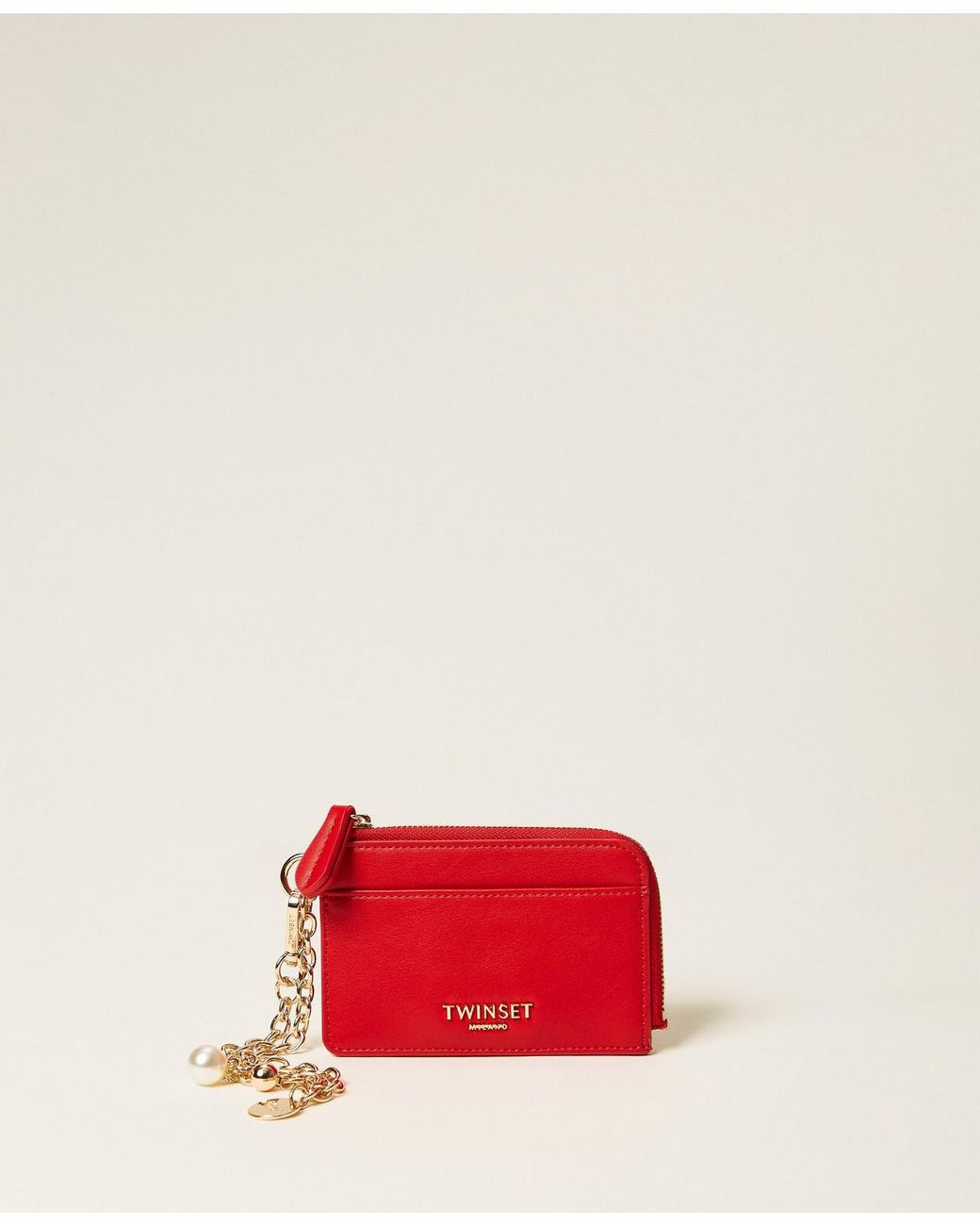 Twinset Red Kartenetui Mit Charms Und Logo