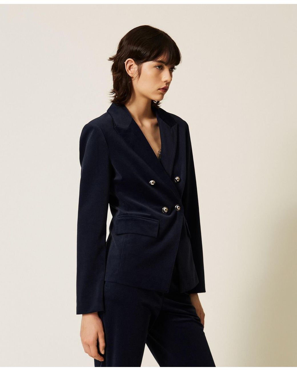 Twinset Blue Velvet Blazer