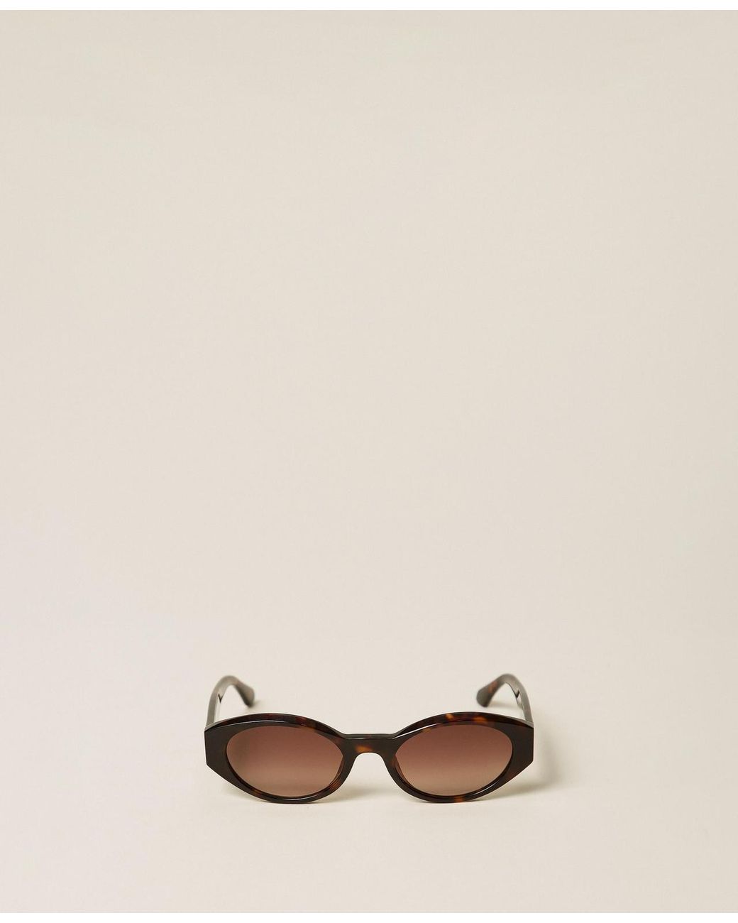 Twinset Natural Oval-Shaped Acetate Sunglasses
