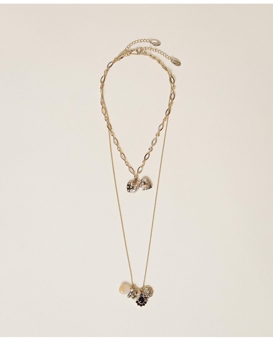 Twinset Natural Set Of Necklaces With Hearts