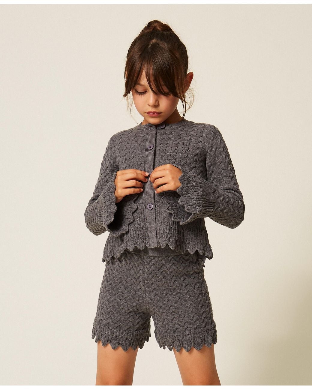 Twinset Multicolor Cable Knit Cardigan