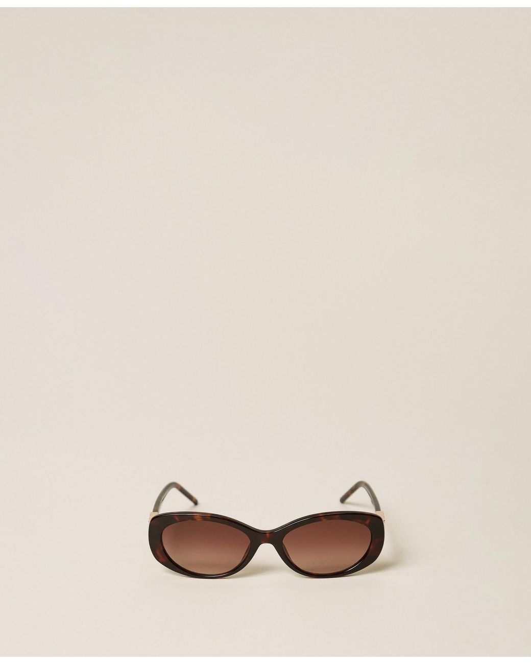 Twinset Natural Oval-Shaped Acetate Sunglasses