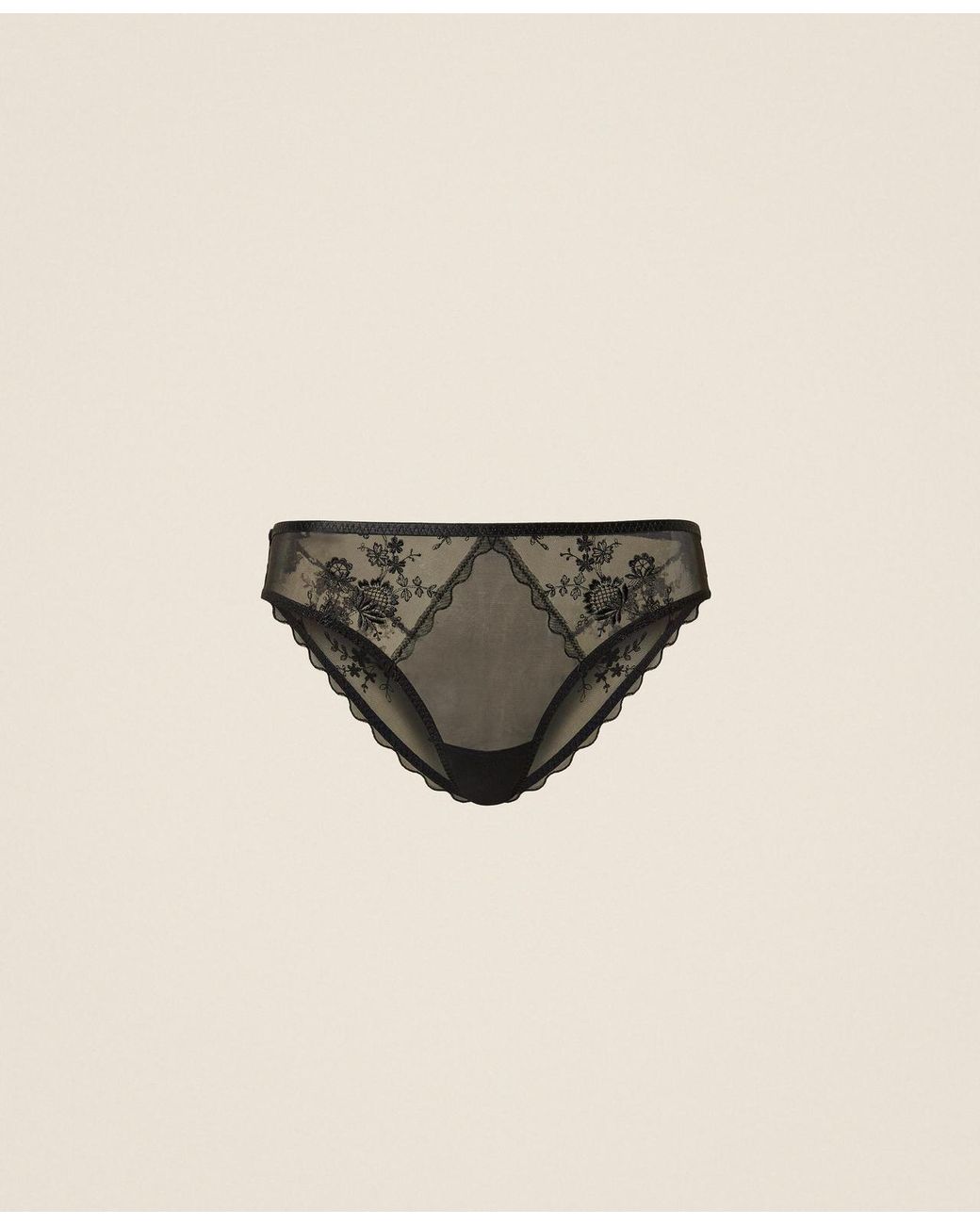 Twinset Natural Floral Tulle Briefs