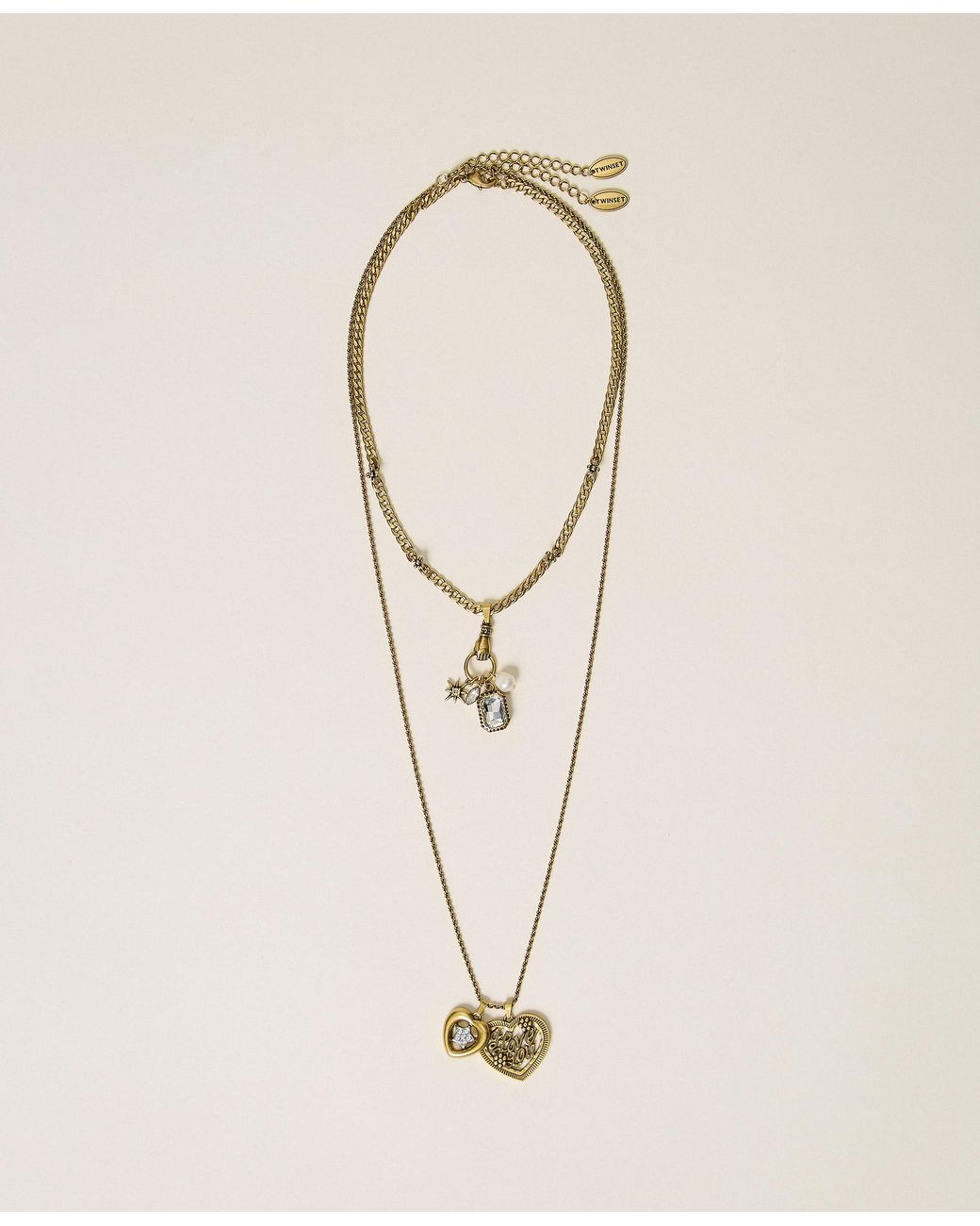 Twinset Natural Set Of Necklaces With Pendants